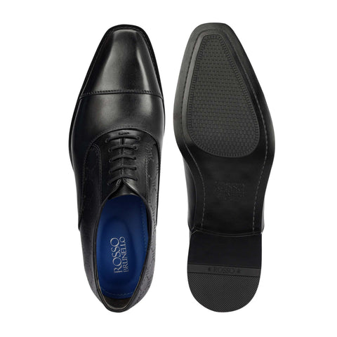 Black Monogram Leather Lace Ups