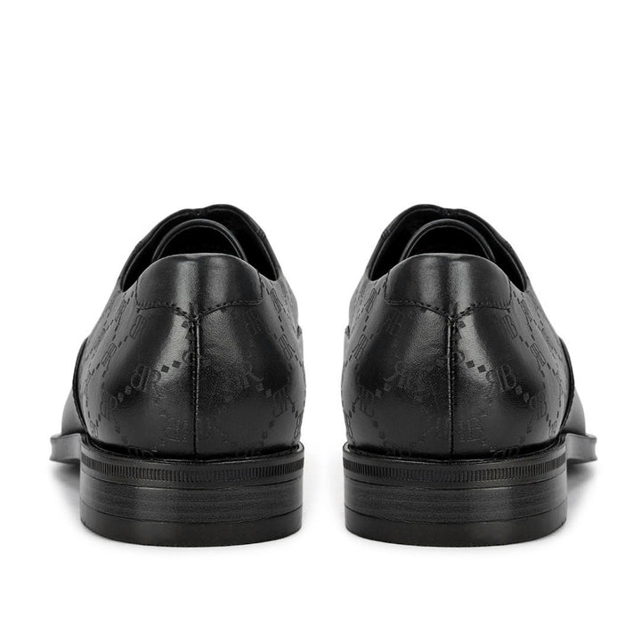 Black Monogram Leather Lace Ups