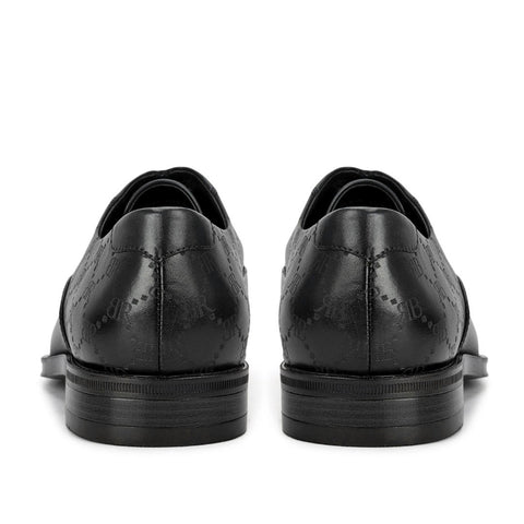 Black Monogram Leather Lace Ups
