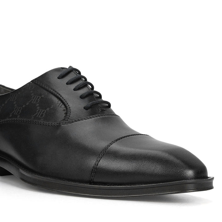 Black Monogram Leather Lace Ups