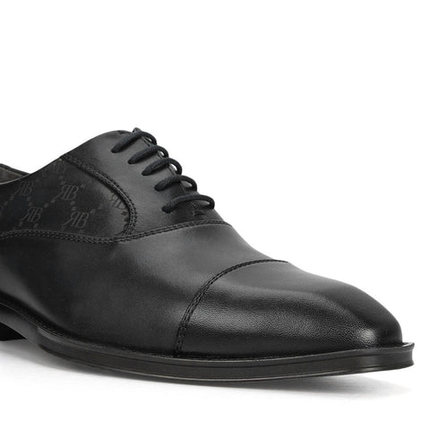 Black Monogram Leather Lace Ups