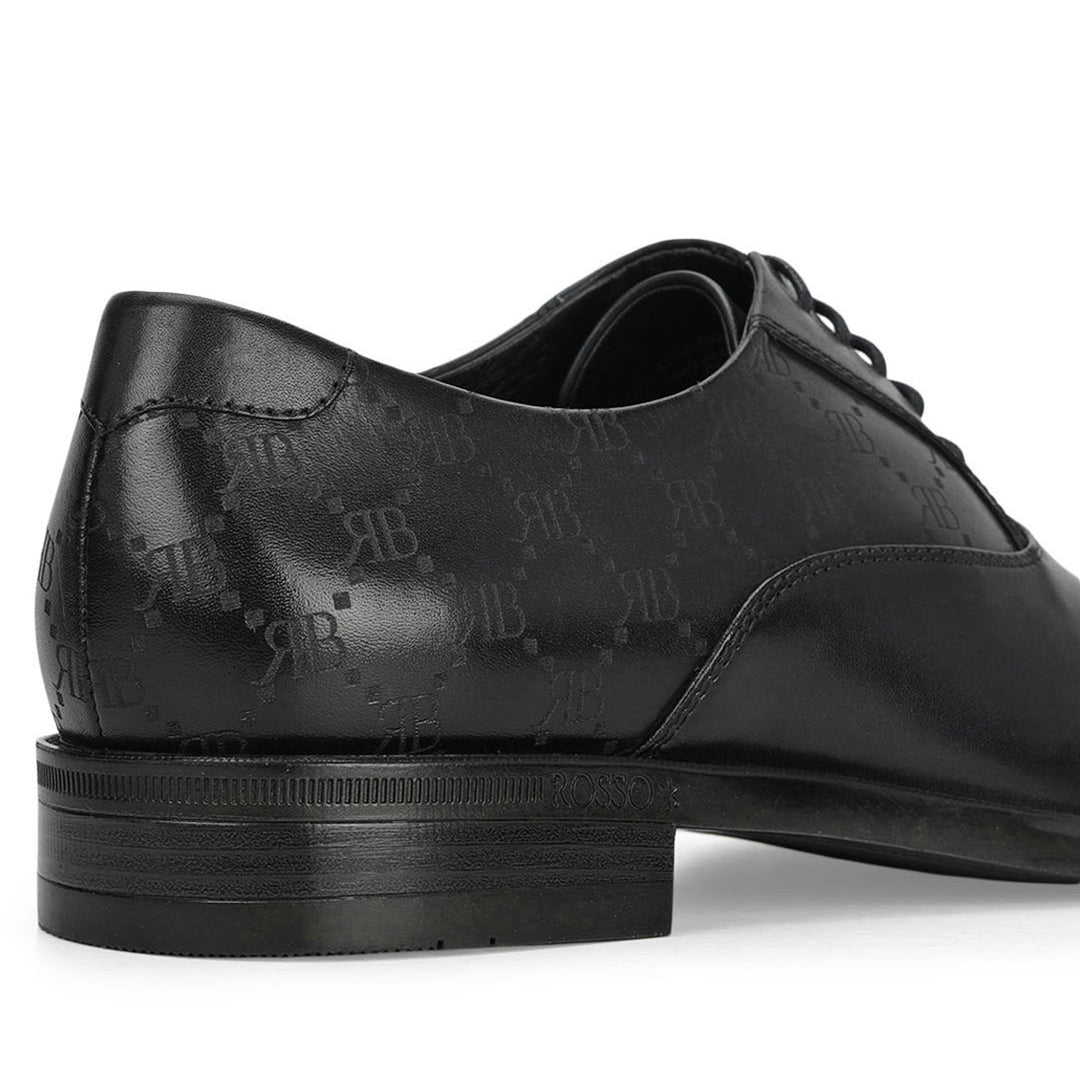 Black Monogram Leather Lace Ups