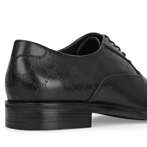 Black Monogram Leather Lace Ups