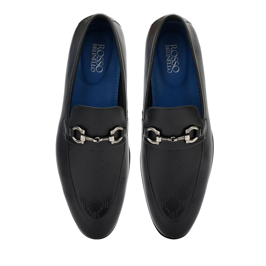 Black Monogram Leather Loafers
