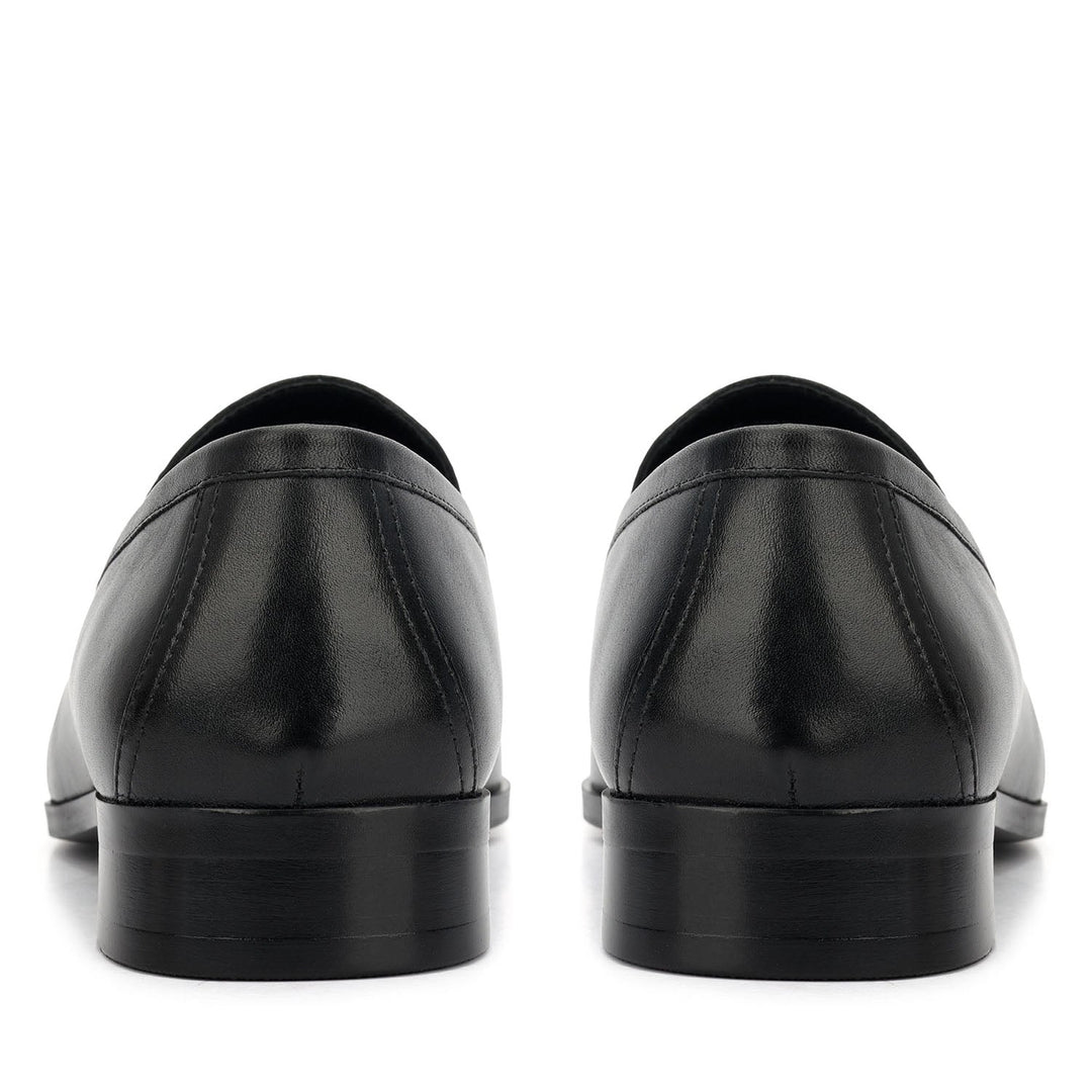 Black Monogram Leather Loafers