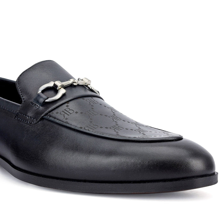Blue Monogram Leather Loafers