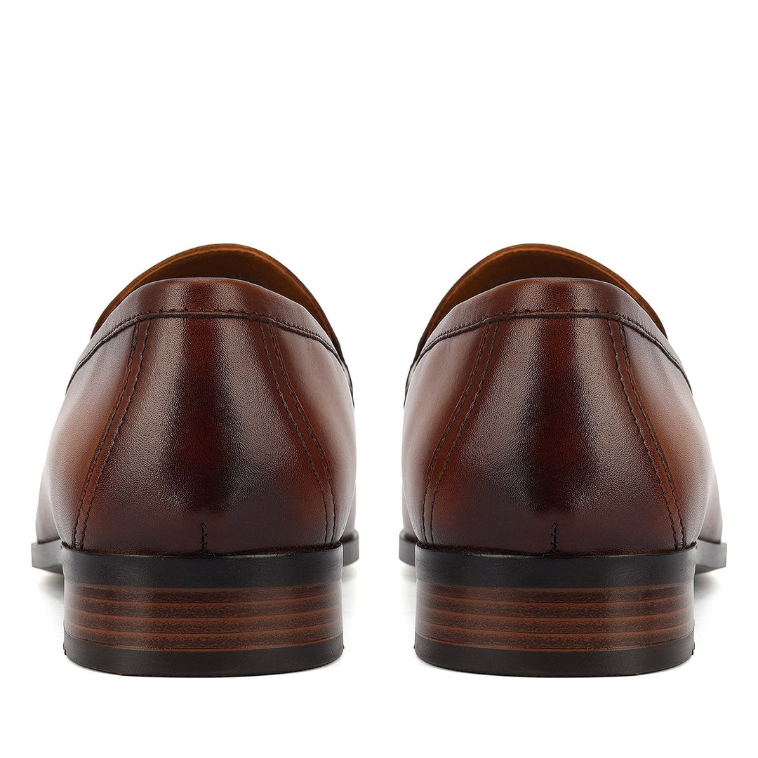 Tan Monogram Leather Loafers