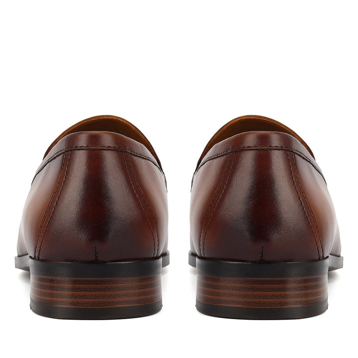 Tan Monogram Leather Loafers