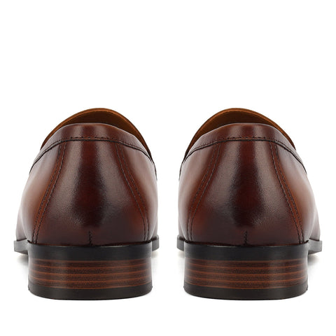 Tan Monogram Leather Loafers