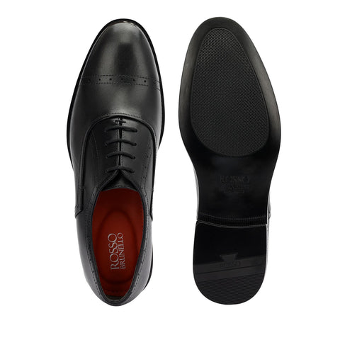 Black Cap Toe Leather Lace Ups