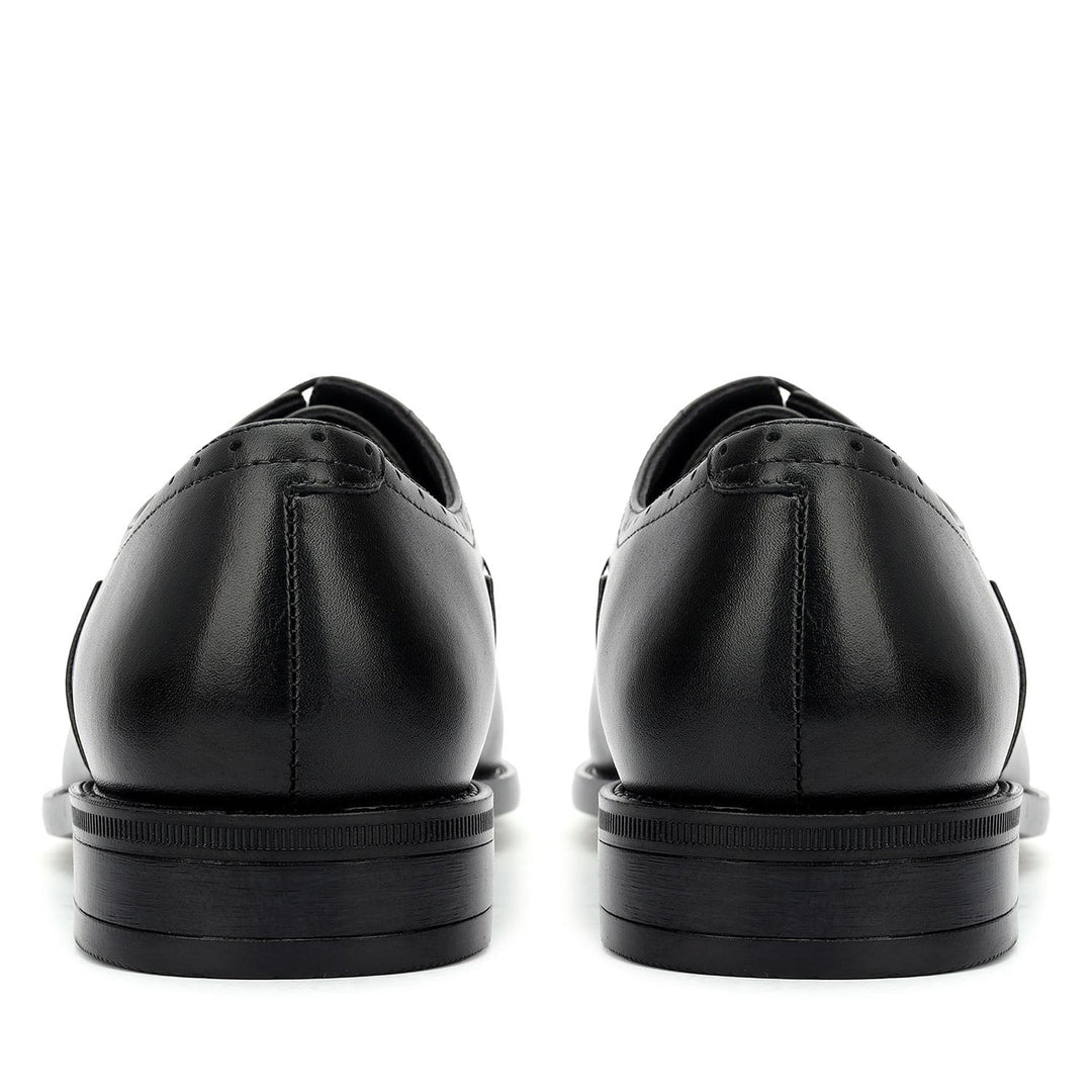 Black Cap Toe Leather Lace Ups