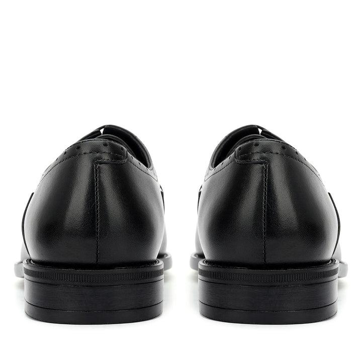 Black Cap Toe Leather Lace Ups