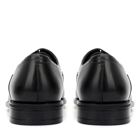 Black Cap Toe Leather Lace Ups