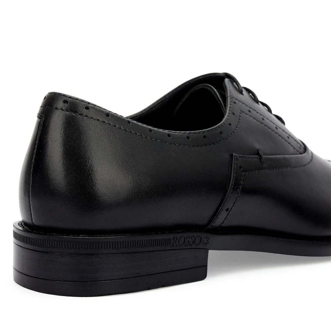 Black Cap Toe Leather Lace Ups