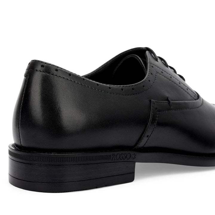 Black Cap Toe Leather Lace Ups
