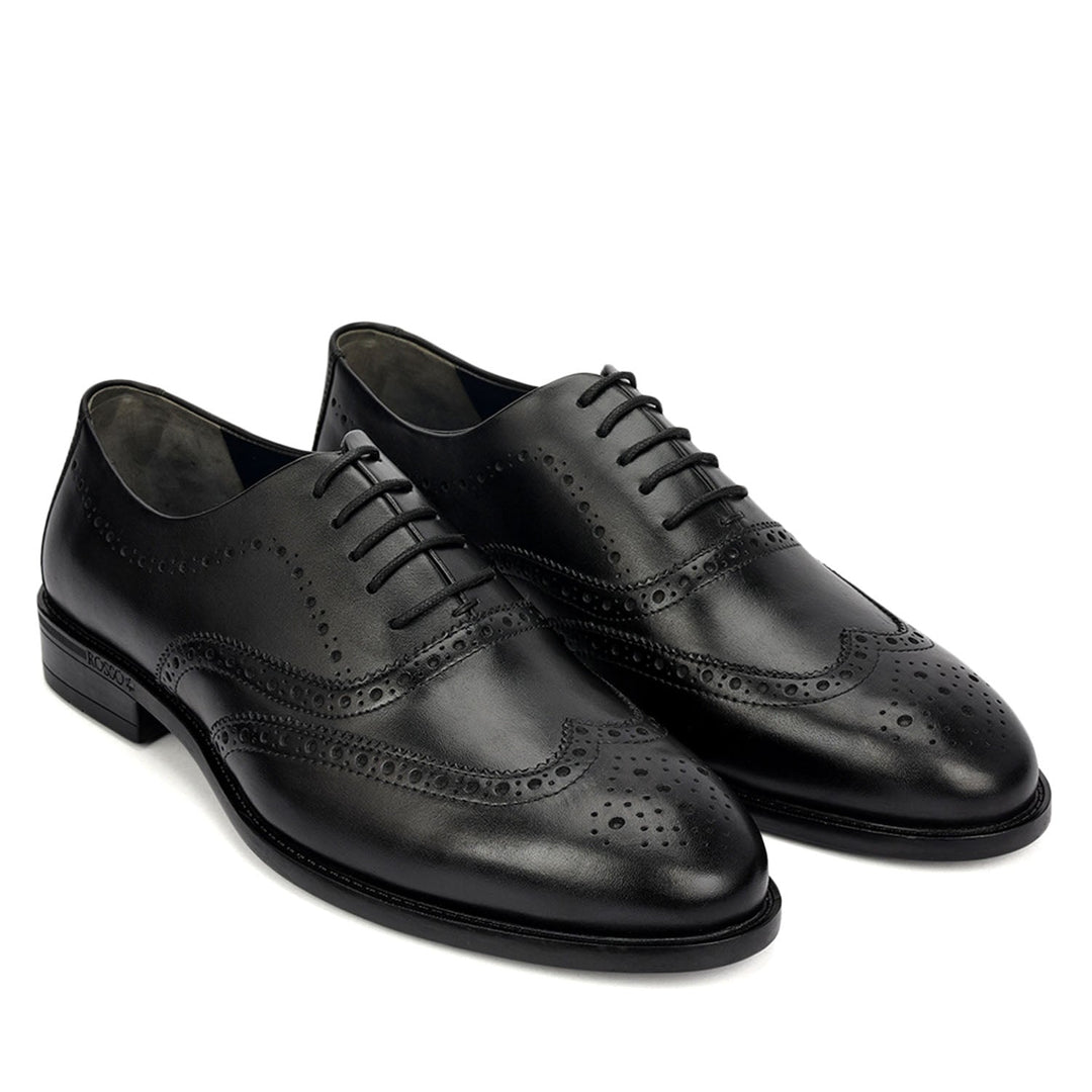 Black Brogue Leather Lace Ups