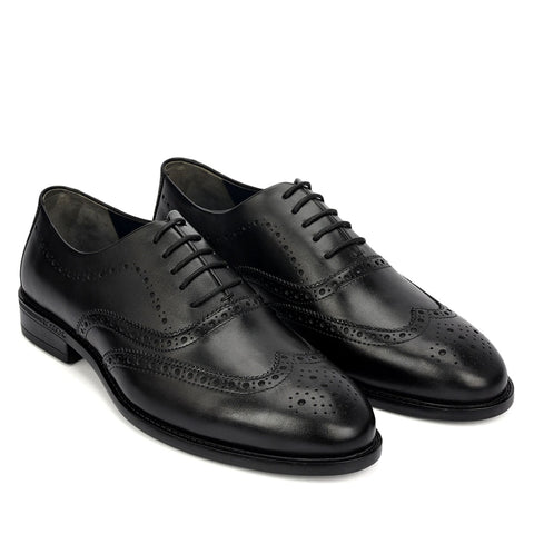Black Brogue Leather Lace Ups