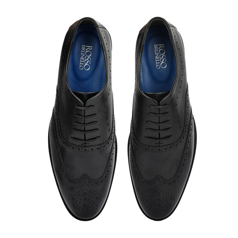 Black Brogue Leather Lace Ups