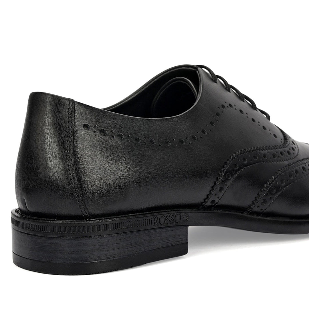 Black Brogue Leather Lace Ups
