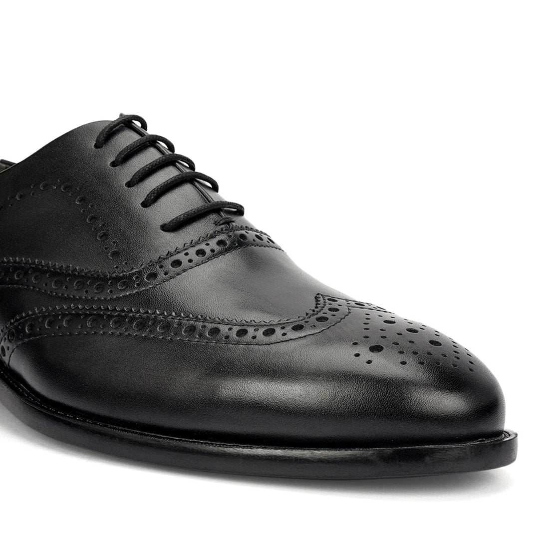 Black Brogue Leather Lace Ups