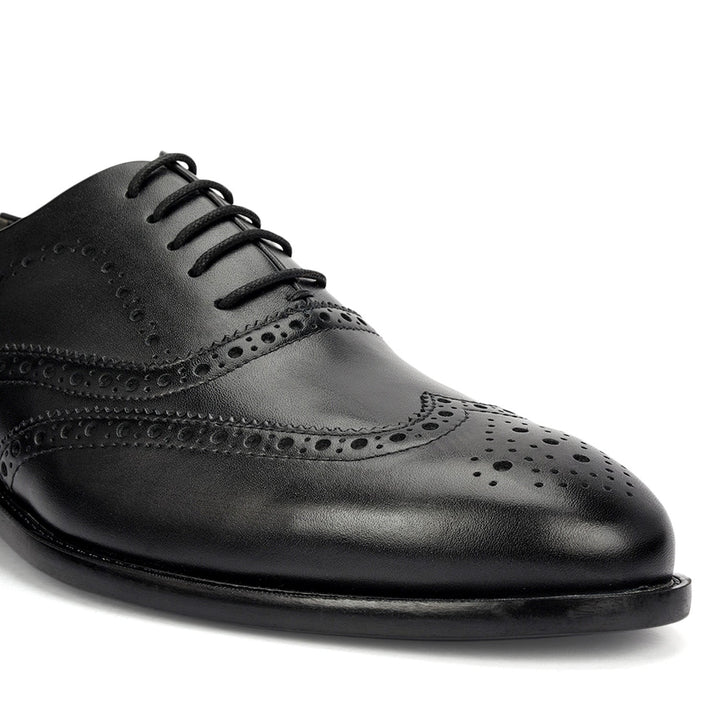 Black Brogue Leather Lace Ups