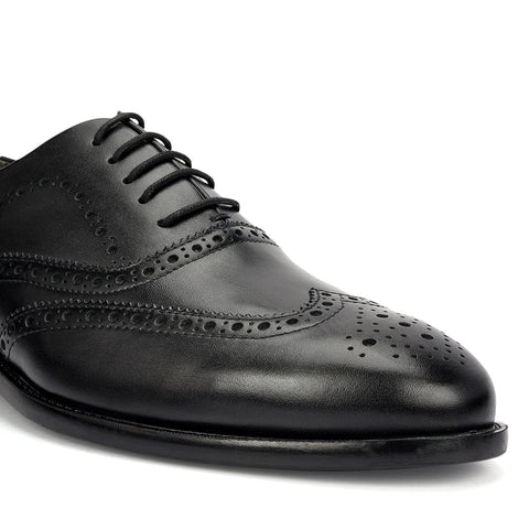 Black Brogue Leather Lace Ups