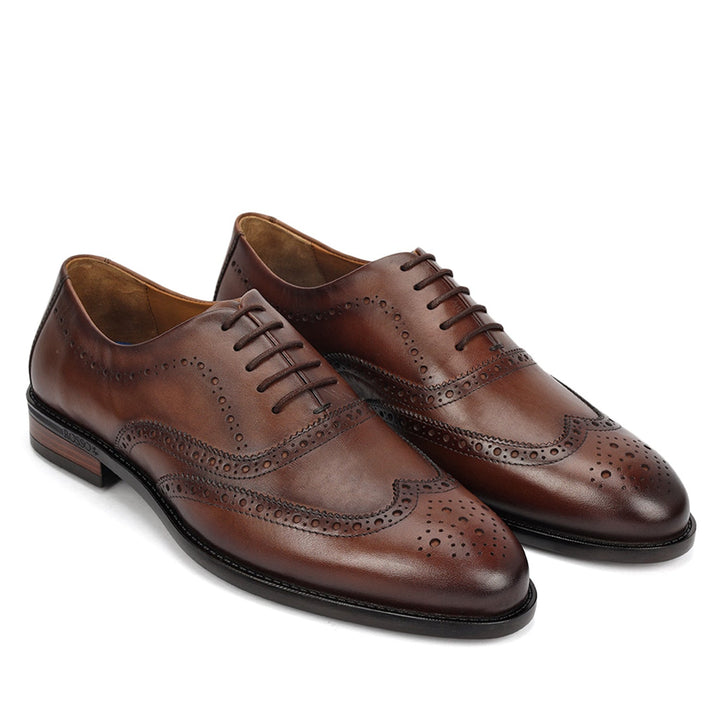Brown Brogue Leather Lace Ups