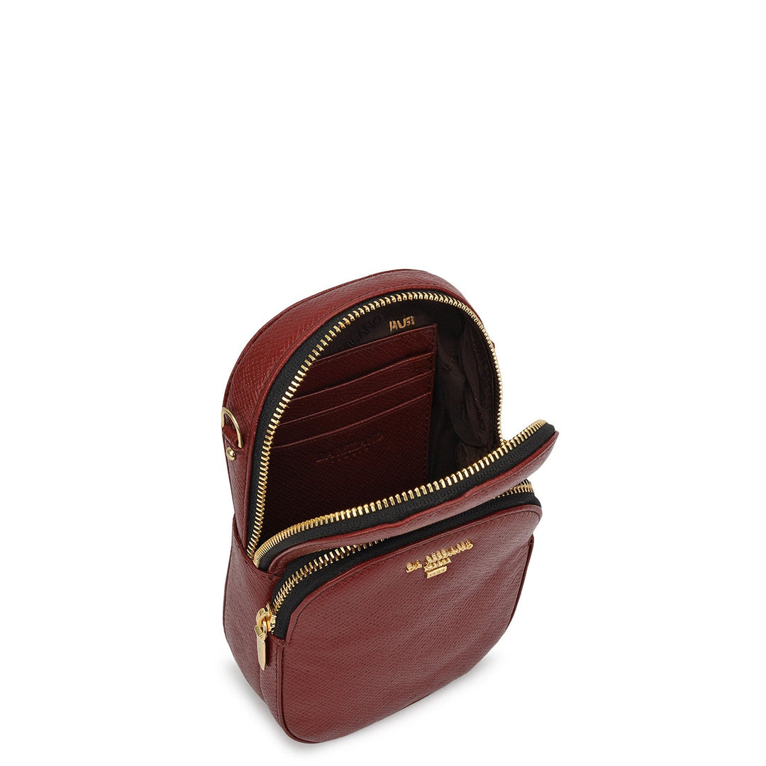 Franzy Leather Crocoss Body - Cherry