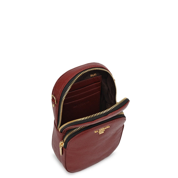 Franzy Leather Crocoss Body - Cherry