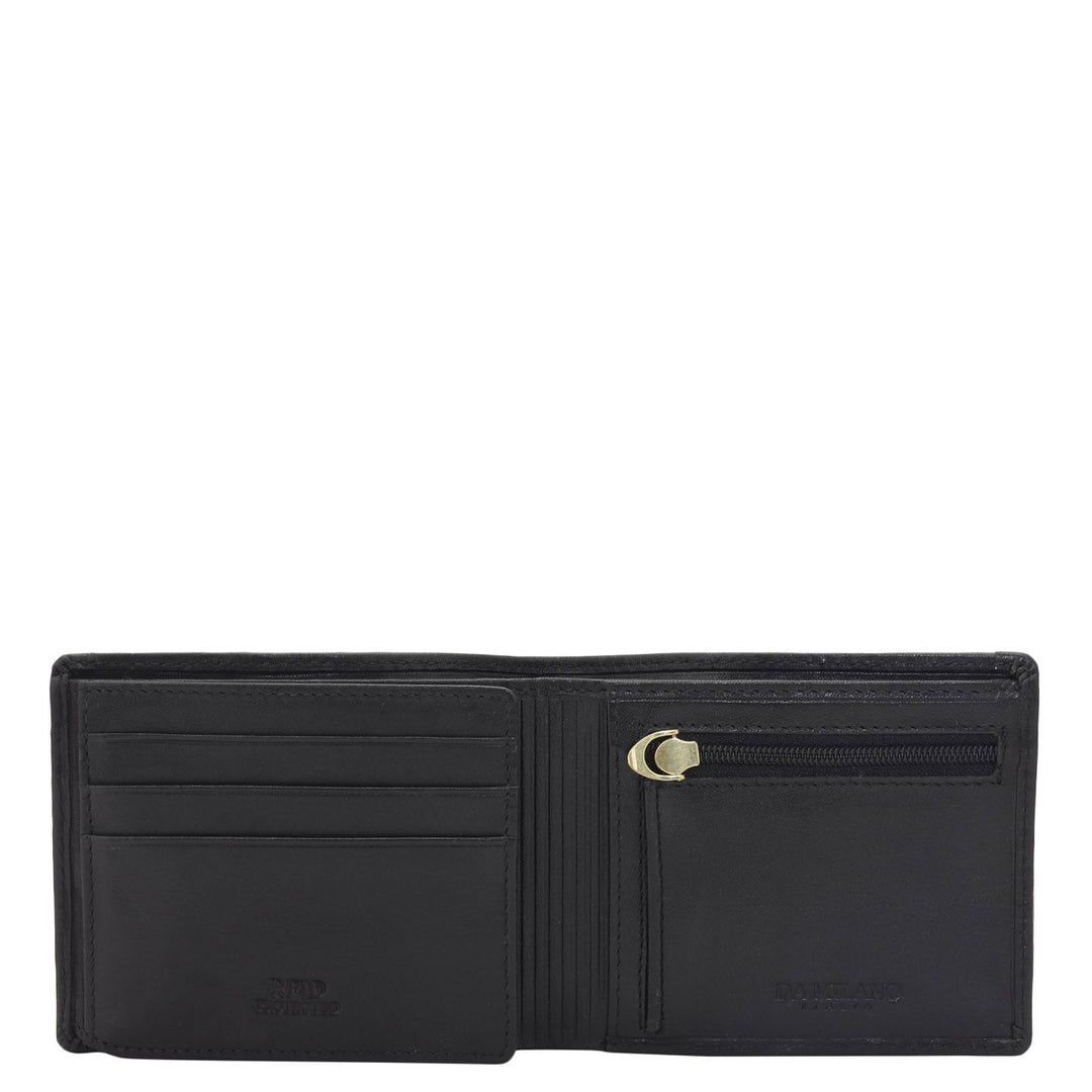 Black Bifold Leather Mens Wallet