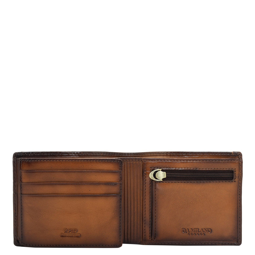 Cognac Bifold Leather Mens Wallet