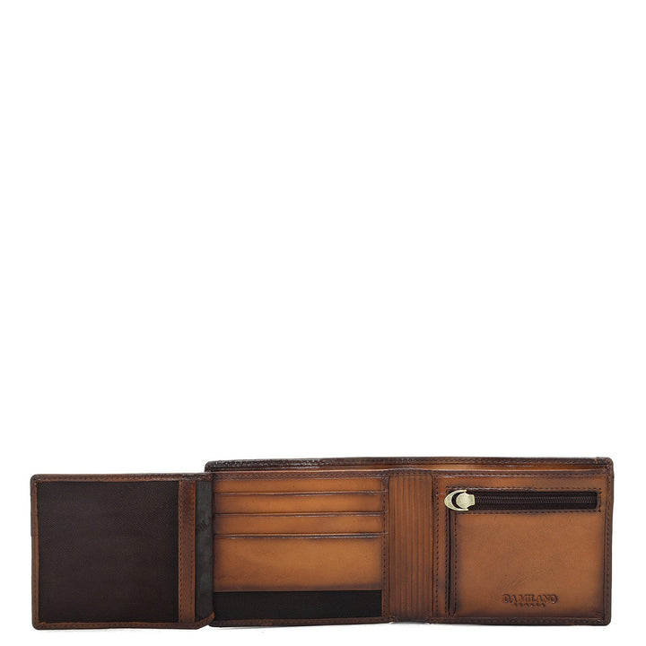 Cognac Bifold Leather Mens Wallet