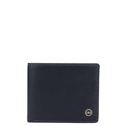 Navy Bifold Leather Mens Wallet