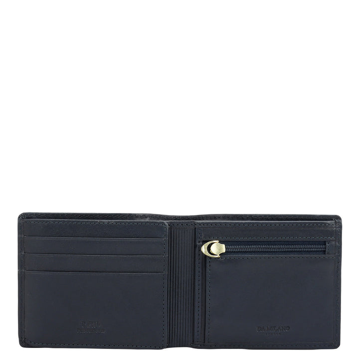 Navy Bifold Leather Mens Wallet