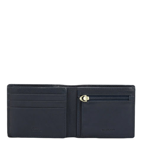 Navy Bifold Leather Mens Wallet