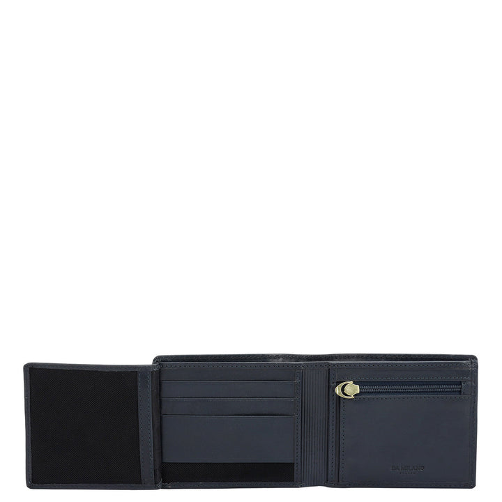 Navy Bifold Leather Mens Wallet