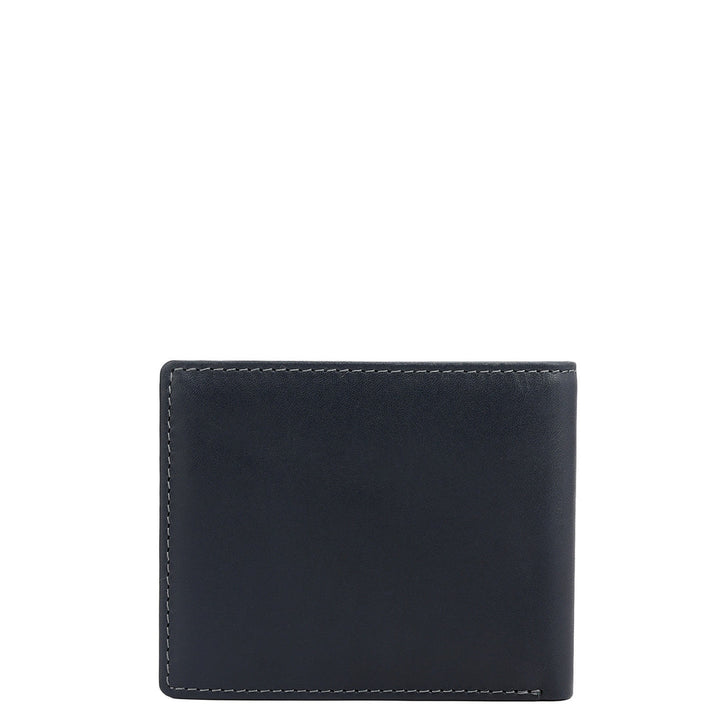 Navy Bifold Leather Mens Wallet