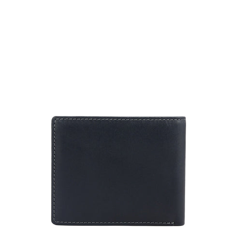 Navy Bifold Leather Mens Wallet