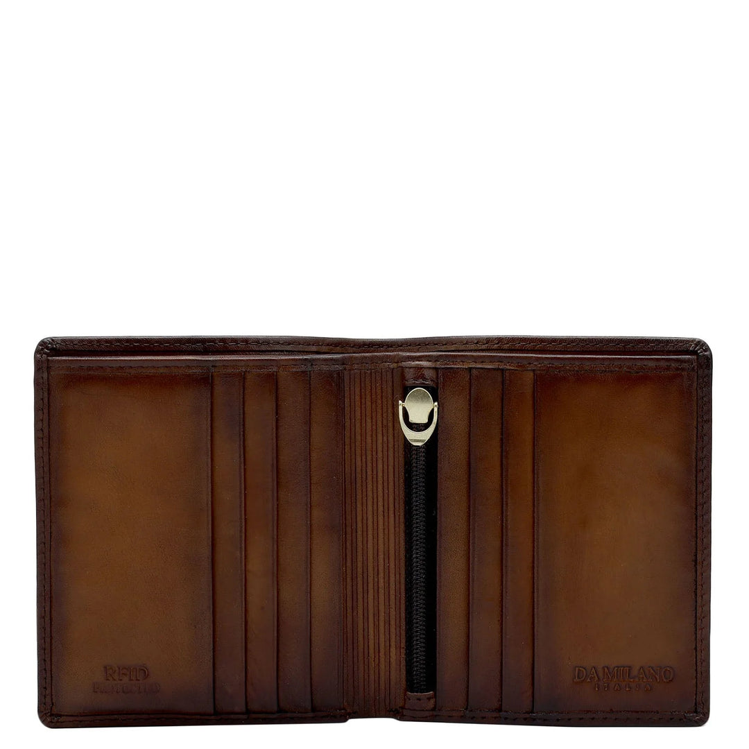 Cognac Bifold Leather Mens Wallet