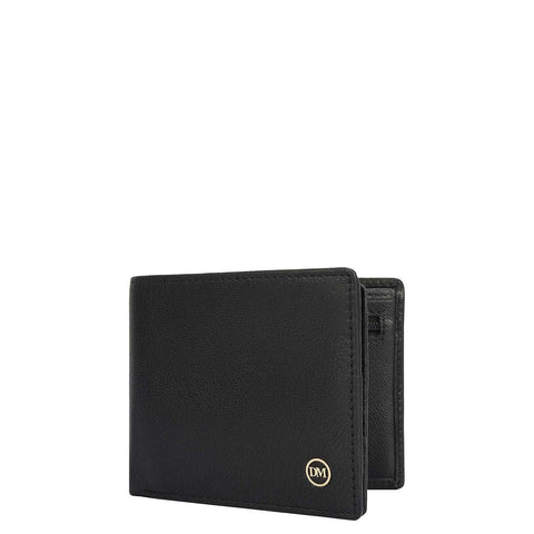 Black Bifold Leather Mens Wallet