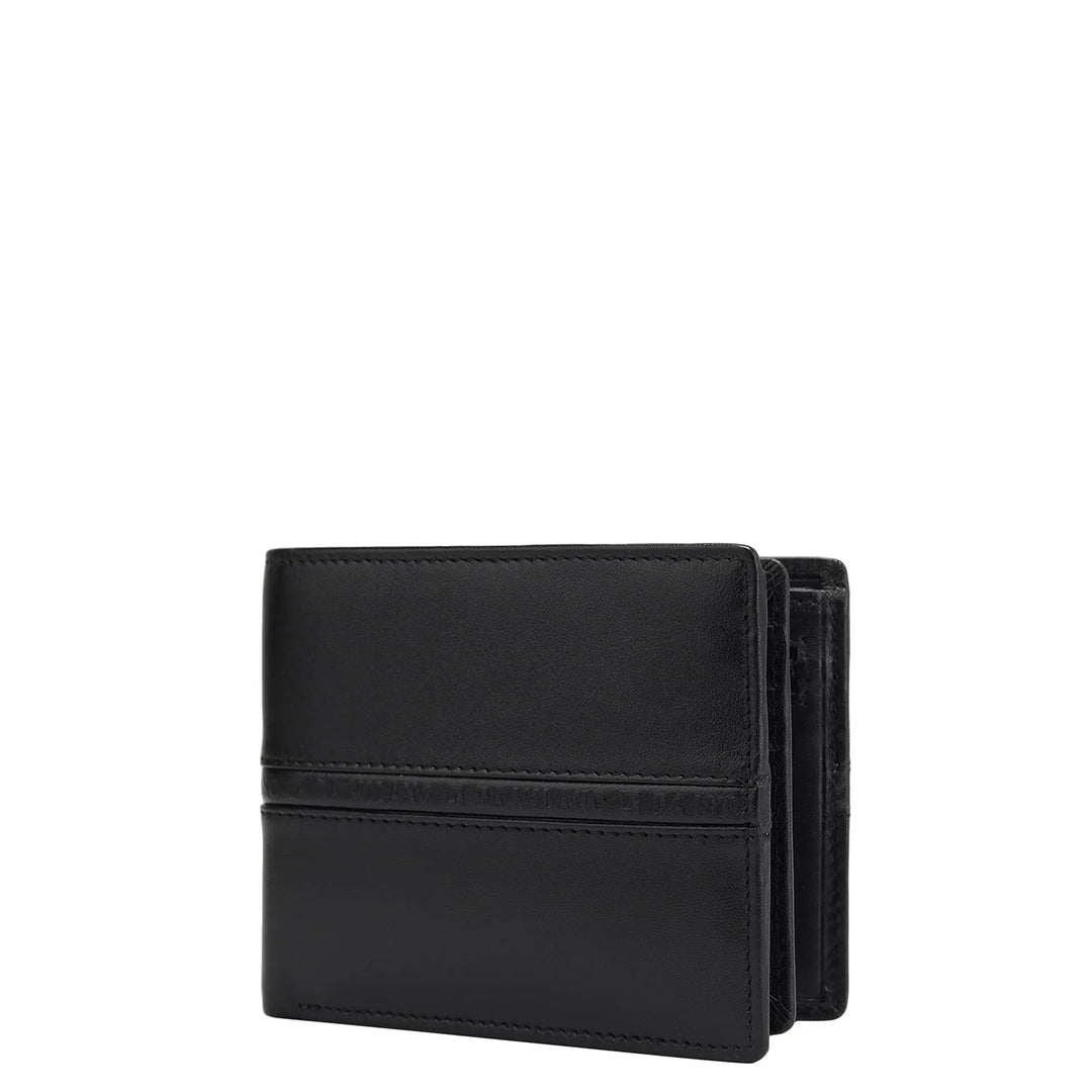 Plain Leather Mens Wallet - Black