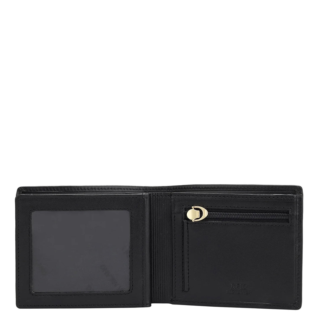 Plain Leather Mens Wallet - Black