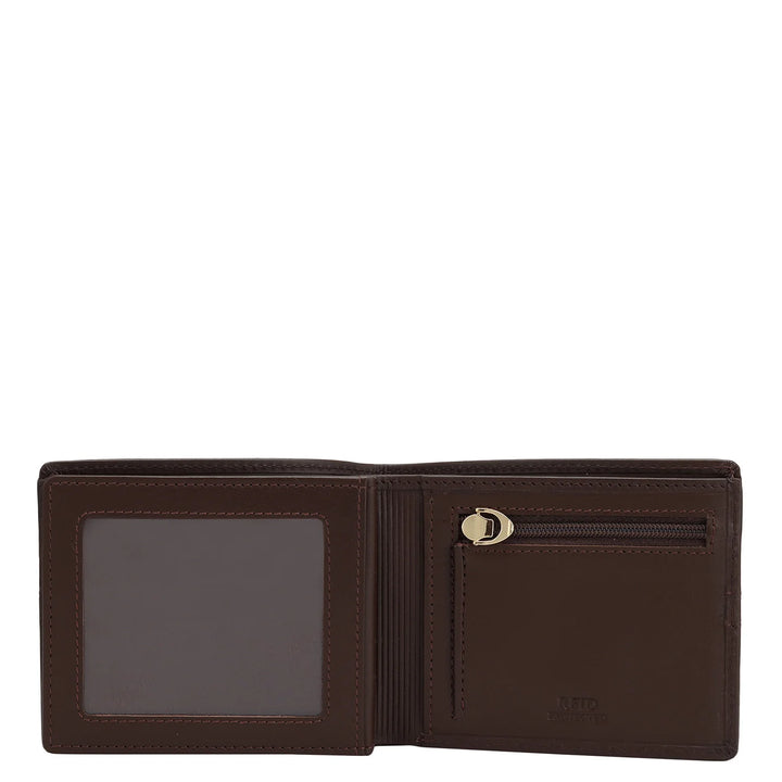 Plain Leather Mens Wallet - Brown