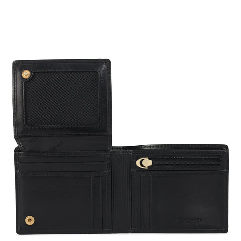 Black Bifold Leather Mens Wallet