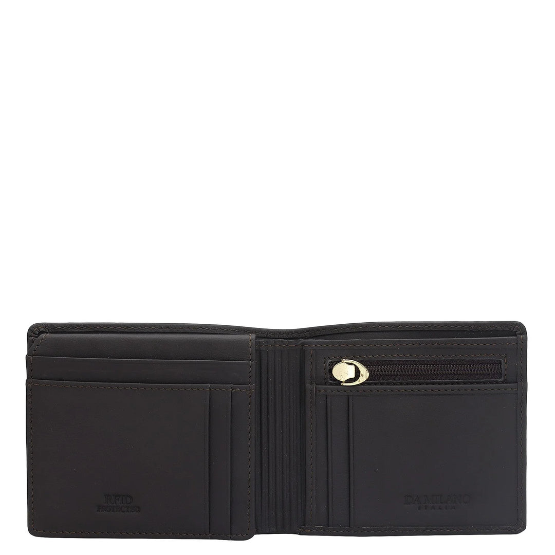 Dark Brown Bifold Leather Mens Wallet