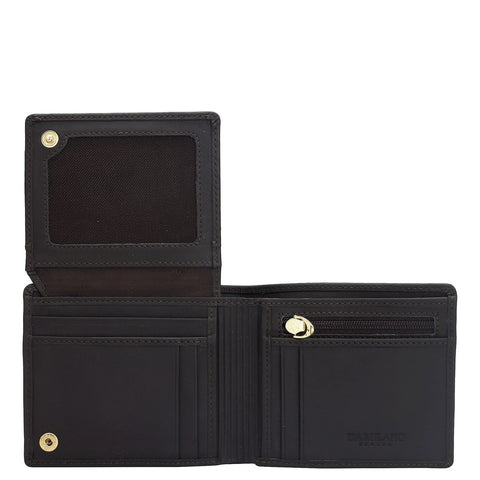 Dark Brown Bifold Leather Mens Wallet