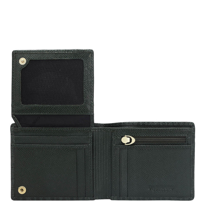 Petrol Green Bifold Leather Mens Wallet