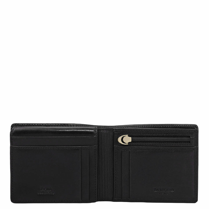 Black Bifold Leather Mens Wallet