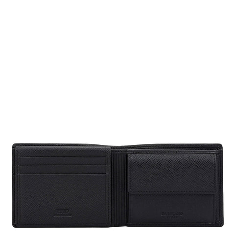 Black Bifold Leather Mens Wallet