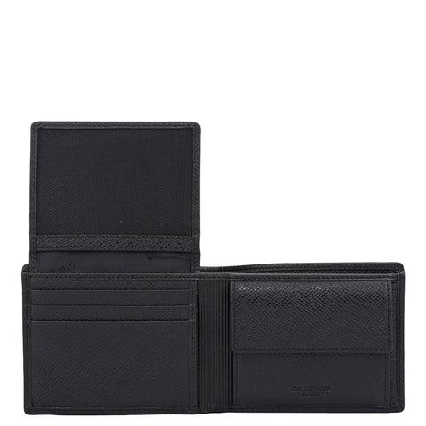 Black Bifold Leather Mens Wallet